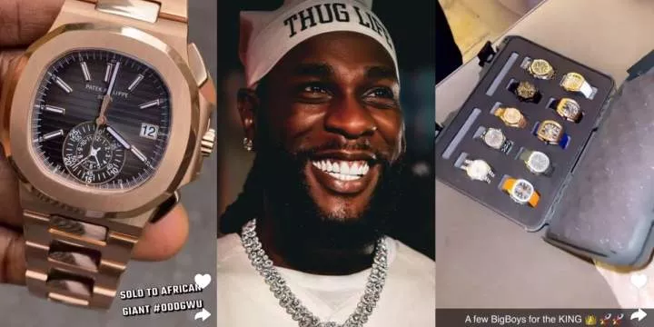 Burna Boy splashes multi-million dollars on a collection of wristwatches and jewelry