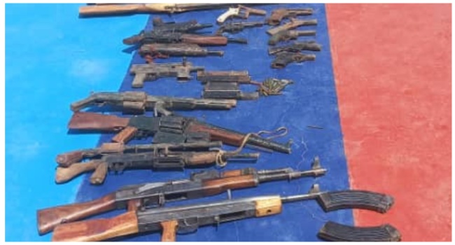 Troops blow up another rifle factory and recover cache of weapons and ammunition